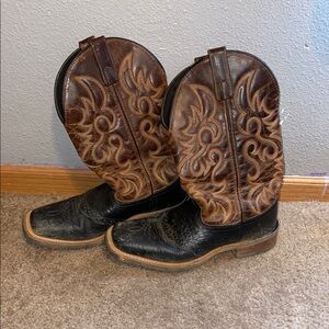 Brown and Black Western Cowboy Boots